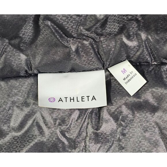 Athleta Women's Black Nylon Shell Puffer Downalicious Deluxe Vest Size M 2987 - Picture 8 of 13